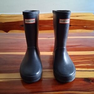 Kids Hunter Rain Boots Size 11 Blue Unisex Slip On Outdoor Splashing